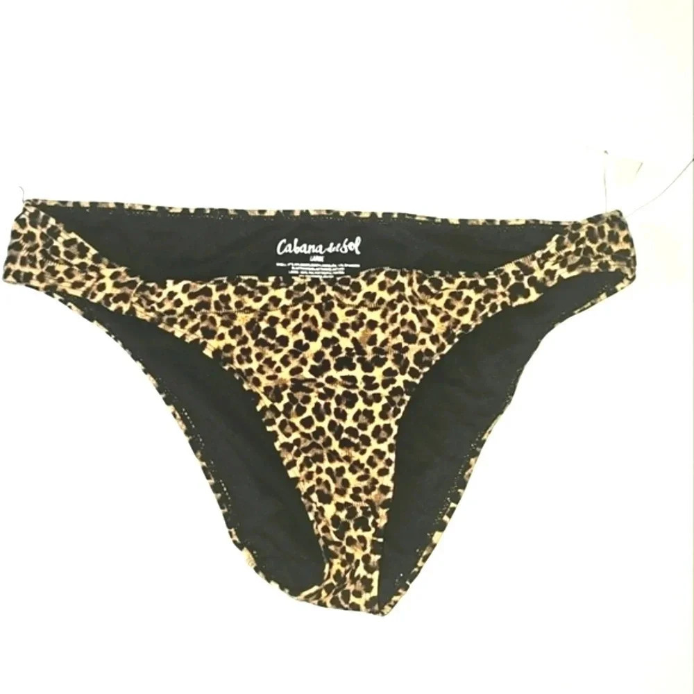 CABANA Del Sol Cheetah Print Bikini Bottom